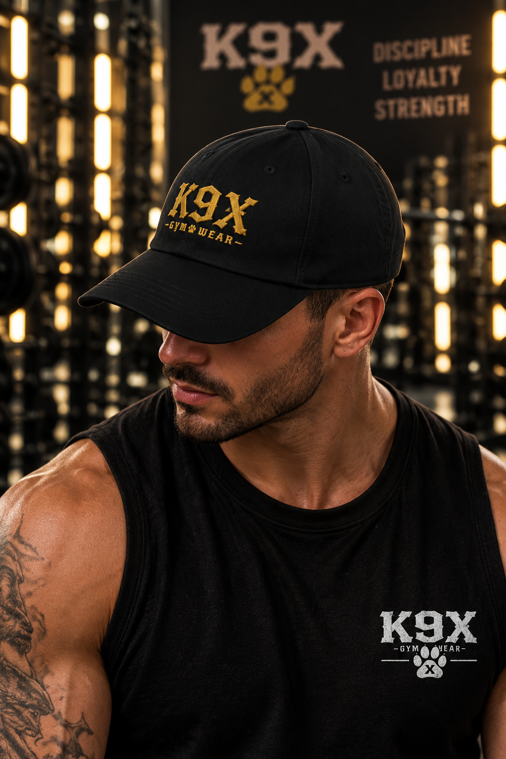 K9X Heritage Series  Old English Black Dad Cap