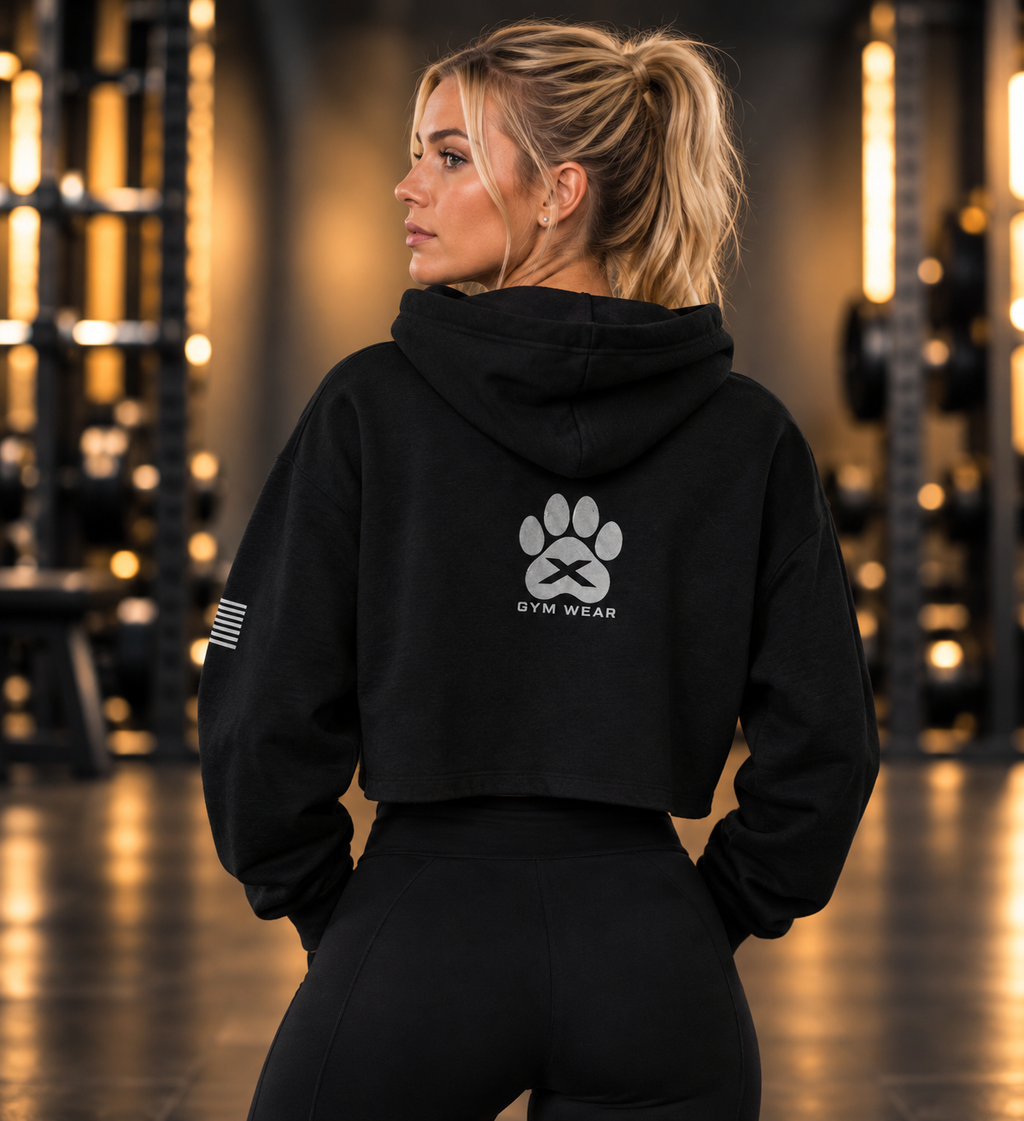 K9X Signature Women’s Raw-Hem Cropped Hoodie