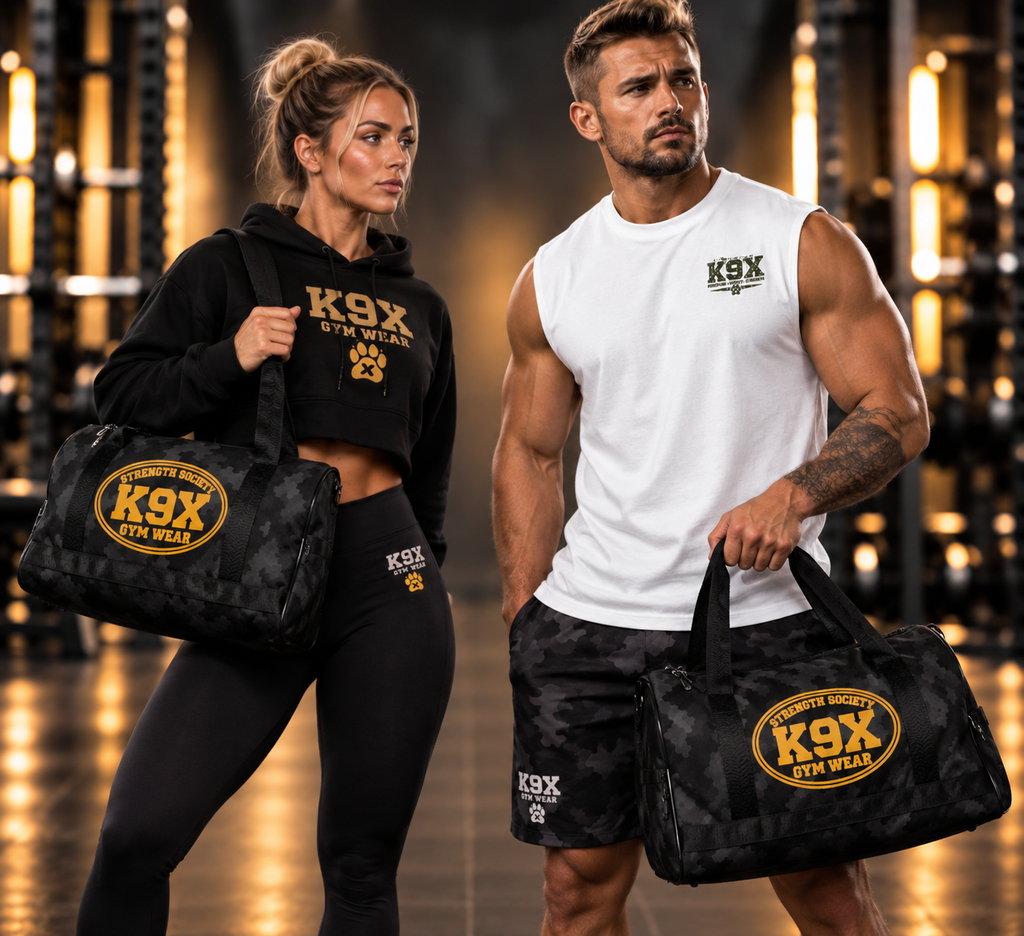 K9X Strength Society  Black Camo Training Duffel Bag
