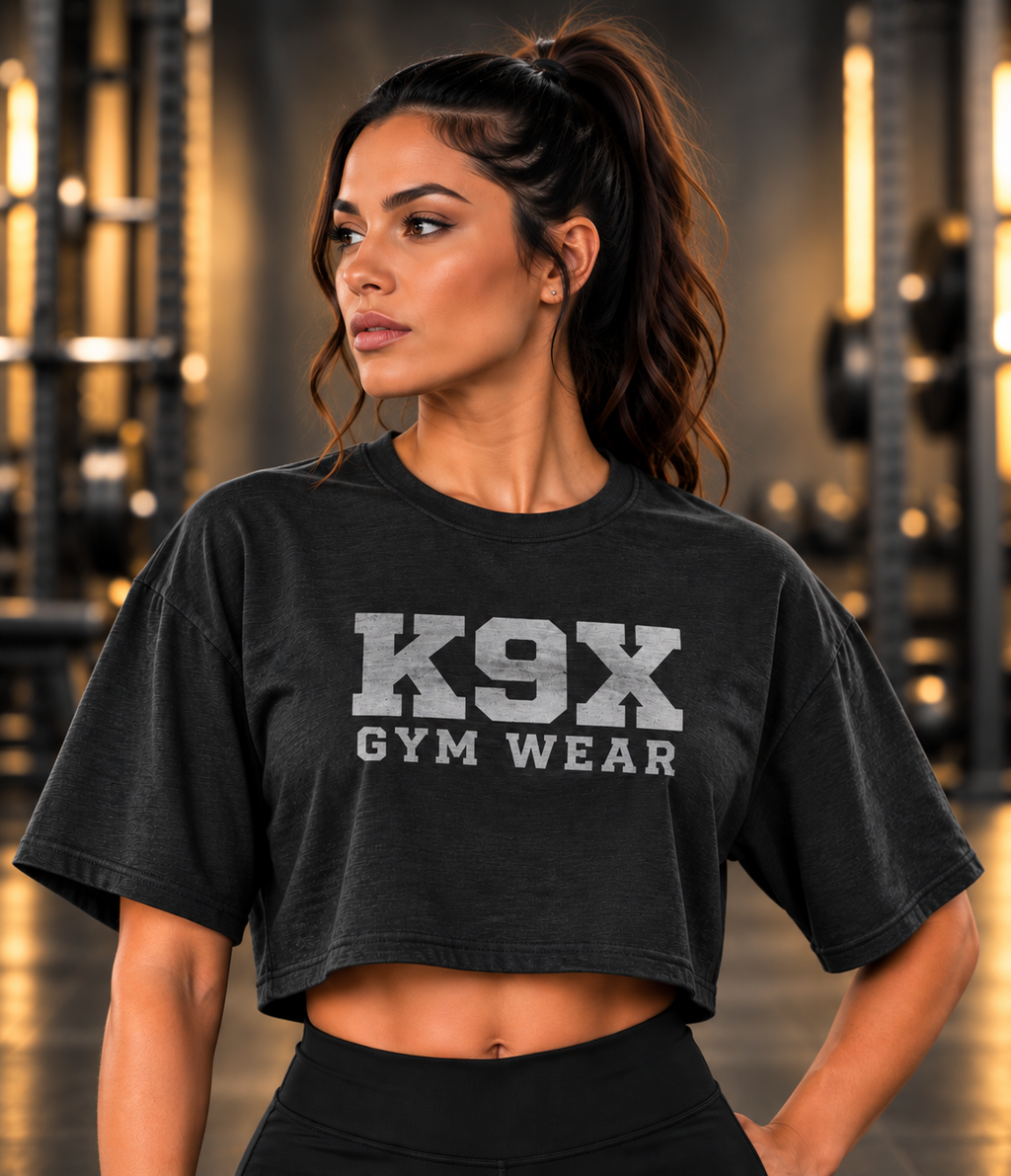 K9X Classic Logo Women’s Heavyweight Oversized Crop Tee