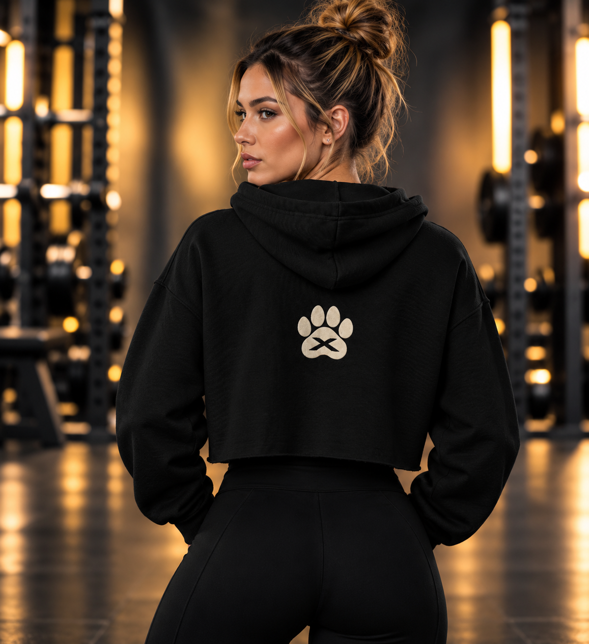 K9X Strength Society Women’s Raw-Hem Cropped Hoodie