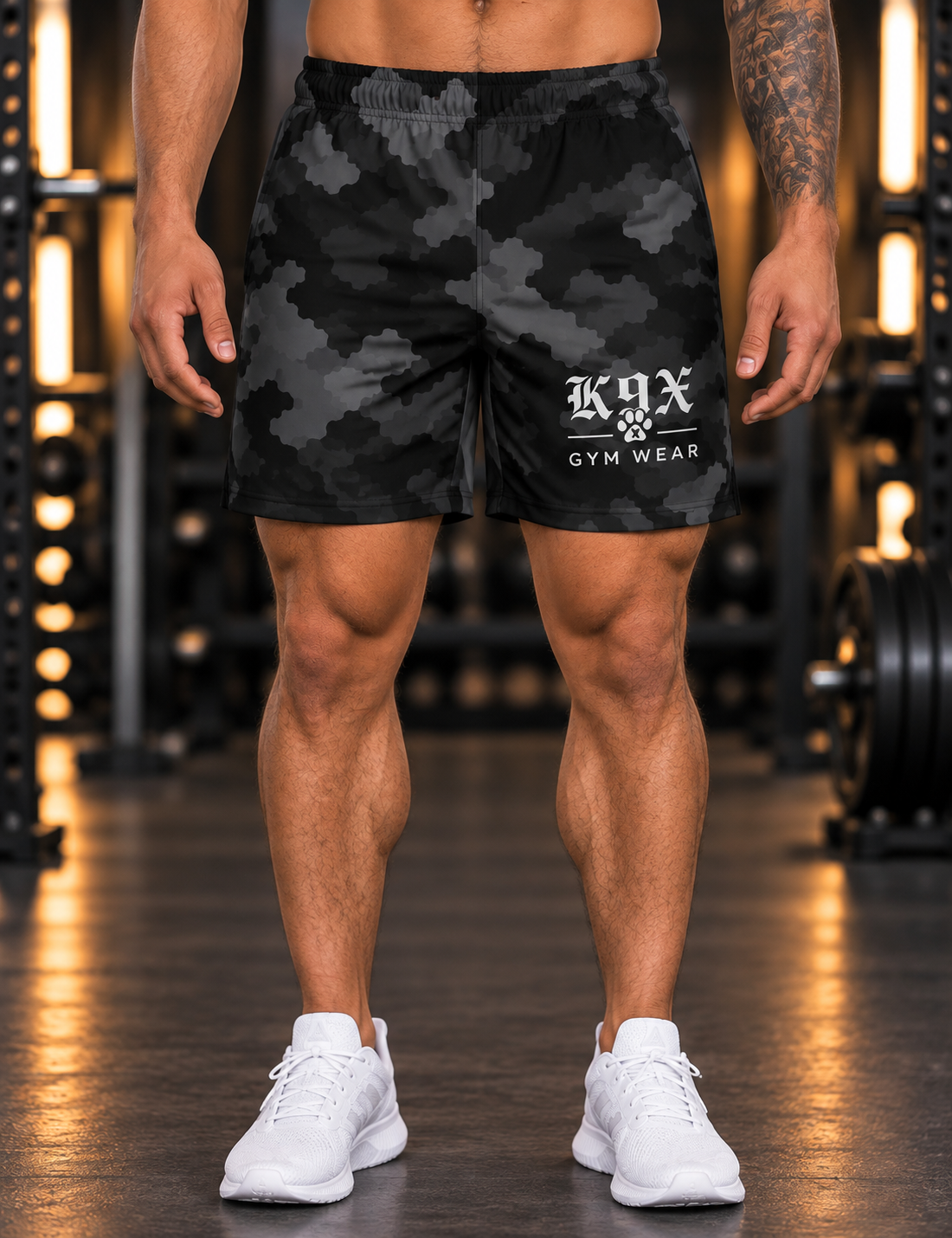 K9X Blackout Camo Men’s Performance Training Shorts